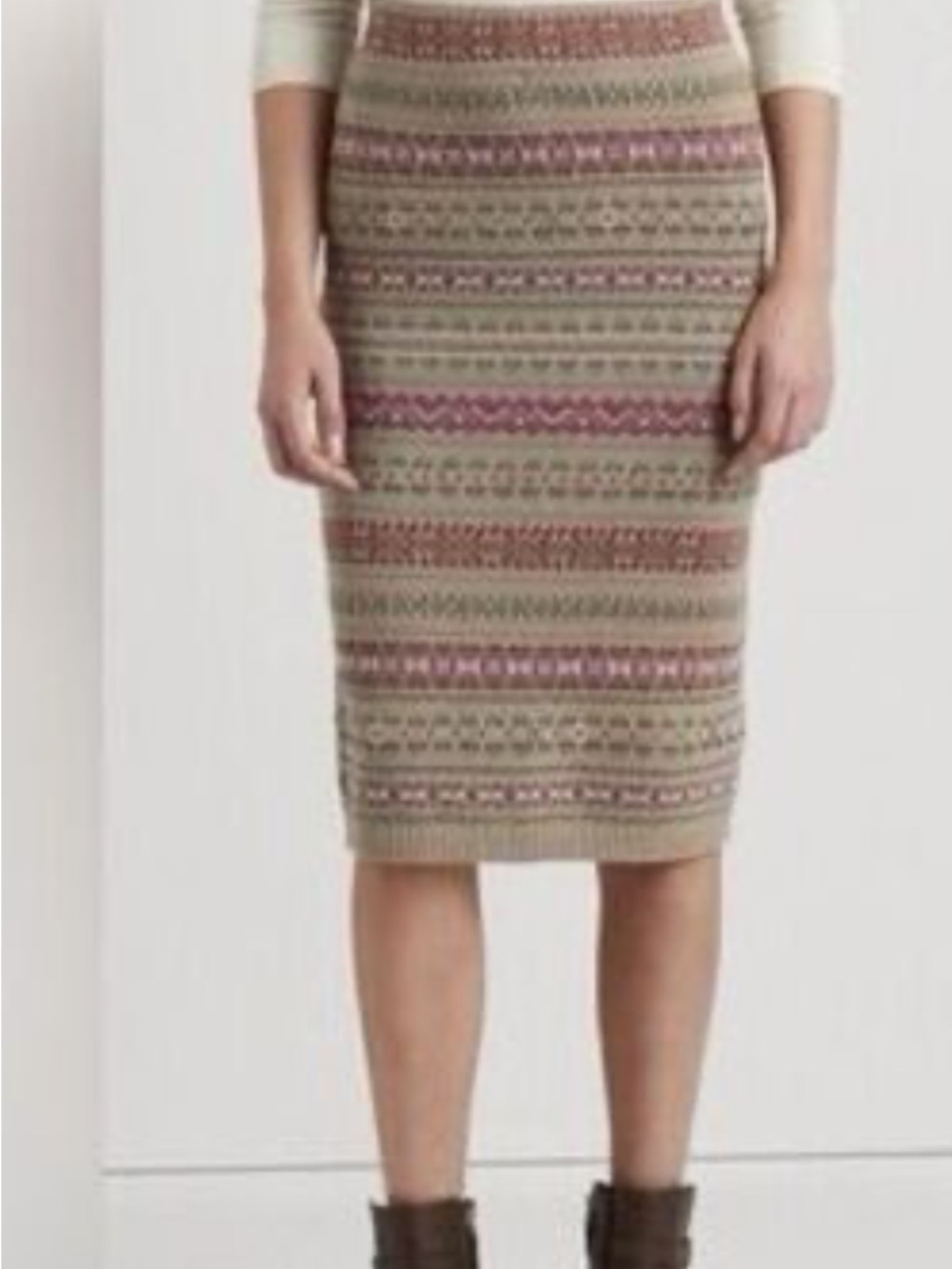Ralph Lauren Black Label Fair Isle Pencil Skirt